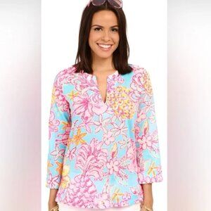 Lilly Pulitzer Amelia Island Tunic Top Breakwater Blue Lolita